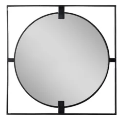 Lustro okrągłe w stalowej ramie TOYJ19-383 Ø90 cm - czarny