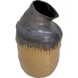Wazon ceramiczny COLLAPSE 58 - antracyt/brązowy