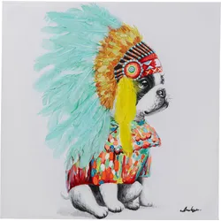 Obraz na płótnie HEADDRESS DOG 80x80