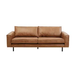 Sofa 3-osobowa skórzana NEO - brązowy/czarny