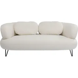 Sofa 2-osobowa PEPPO - bouclé biały/czarny