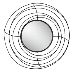 Lustro w ramie z drucików TOYJ19-377 Ø105 cm - czarny