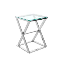 Stolik pomocniczy CRISS CROSS - srebrny
