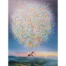 Obraz FLYING ELEPHANT AT NIGHT 120x160