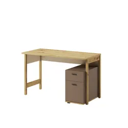 Biurko z kontenerkiem LENNY LY-04 - dąb artisan/truflowy