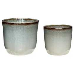 Zestaw doniczek ceramicznych - jasnoniebieski