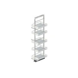 Stelaż + kosze Cargo Maxi Dolne MAXIMA PURO 40 cm / 170-190 cm / 5 półek / biały/bezbarwny + System jezdny FULTERER