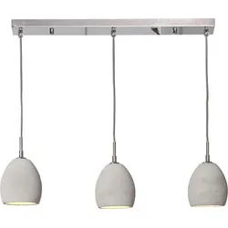 Lampa wisząca z trzema kloszami betonowa szara