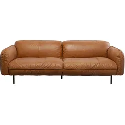 Sofa skórzana CALGARY - jasny brązowy