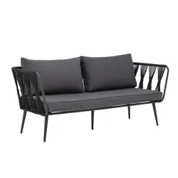 Sofa ogrodowa PAVONE - czarny/szary