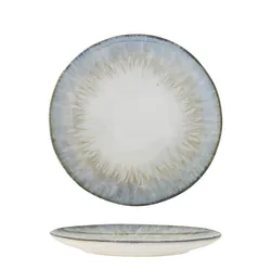 Talerz ceramiczny CALEN 18 - biały/niebieski