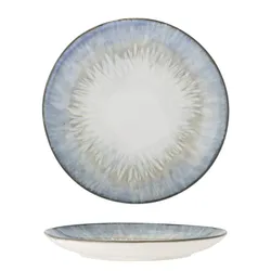 Talerz ceramiczny CALEN 22 - biały/niebieski