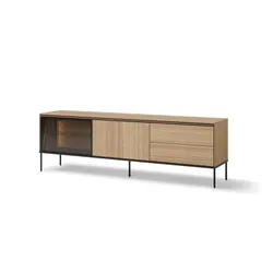 Szafka RTV podświetlana VISSO VI-08 197 cm - dąb linearny