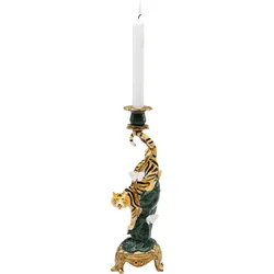 Świecznik ELEGANT TIGER - złoty/zielony