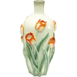 Wazon POPPIES 48 cm - biały/zielony