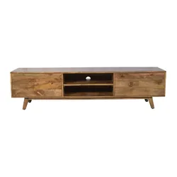 Szafka RTV drewniana z dwiema szufladami STOCKHOLM ST-02-CR 180 cm - mango caramel