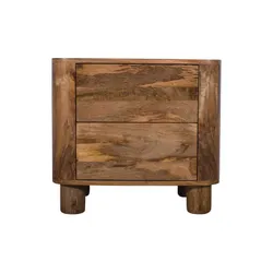 Szafka nocna drewniana z szufladami RIMINI RM-09-CR - mango caramel