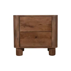 Szafka nocna drewniana z szufladami RIMINI RM-09-MWL - mango orzech włoski