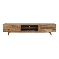 Szafka RTV drewniana z dwiema szufladami STOCKHOLM ST-01-CR 210 cm - mango caramel