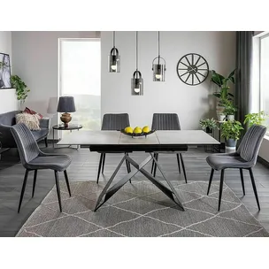 Stół rozkładany WESTIN SC 120/160x80 - biały/czarny mat