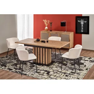 Stół rozkładany LAMELLO 130-180x80 - dąb artisan/czarny