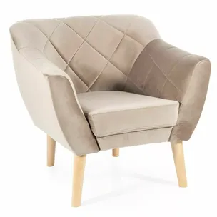 Fotel KARO 1 Velvet - buk/ciemny beżowy Bluvel 40