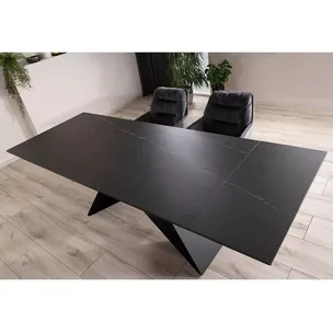 Stół rozkładany WESTIN Ceramic 160/240x90 - czarny/czarny mat