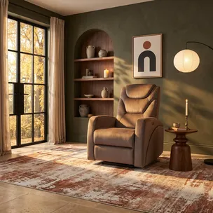 Fotel rozkładany KRONOS Velvet - cappuccino Bluvel 38