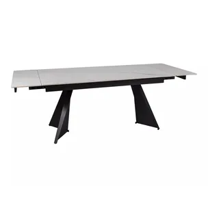 Stół rozkładany LACONI 160/220x90- biały/czarny
