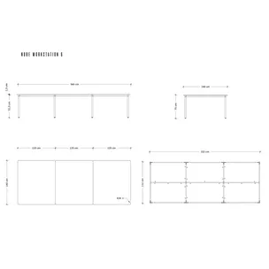Biurko NOBE WORKSTATION 6 - beżowy/biały