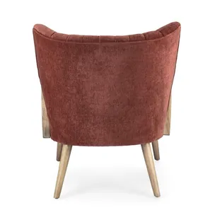 Fotel welurowy VIRNA BRICK - ceglasty