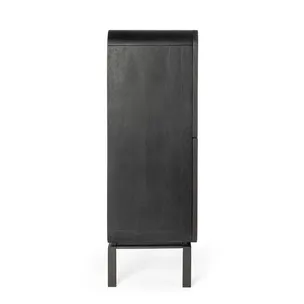 Komoda wysoka 4-drzwiowa ORISSA BLACK - czarny