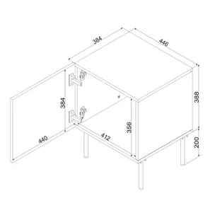 Zestaw dwóch szafek nocnych MILO 45 cm - beżowy mat