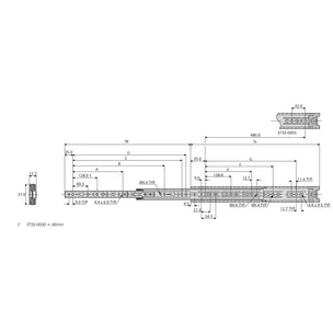 Prowadnica kulkowa DZ3732 / dł. 50 cm / 40 kg / wysuw 100%