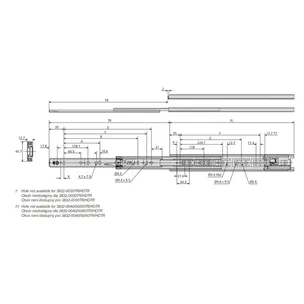 Prowadnica kulkowa DZ3832-HDTR / dł. 35 cm / 45 kg / otwieranie dotykowe 