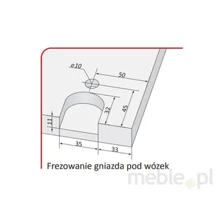 Rączka PLUTON 18/P do drzwi przesuwnych - jasny brąz / dł. 270 cm