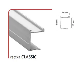 Rączka CLASSIC 18/P do drzwi przesuwnych - jasny brąz / dł. 250 cm