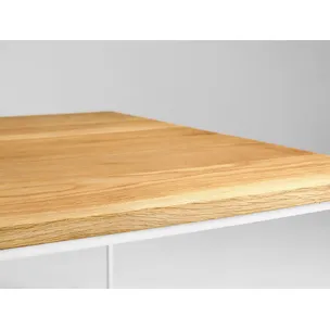 Stolik TENSIO SOLID WOOD 140 - dąb/biały