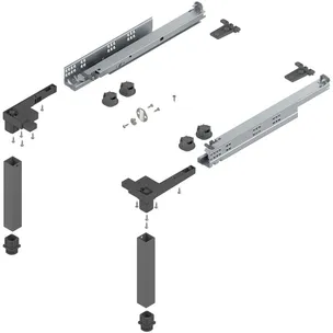 SPACE STEP / Szuflada w cokole / Zestaw / Tworzywo Sztuczne/Stal / dł.=410 mm