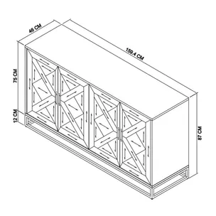 Komoda drewniana 4D2S INDUS - dąb/czarny