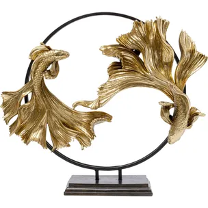 Figurka dekoracyjna DANCING BETTA FISHES - złoty/czarny