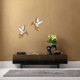 Dekoracja ścienna HUMMINGBIRD MIRROR 60x51 - lustrzany/złoty