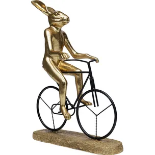 Figurka dekoracyjna CYCLIST RABBIT - złoty