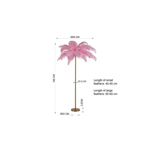 Lampa stołowa FEATHER PALM - różowy/złoty