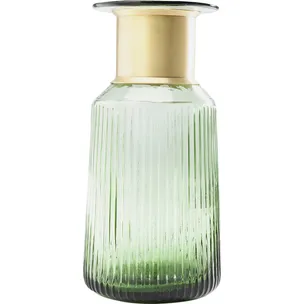Wazon szklany BARFLY GREEN 30 - zielony/złoty
