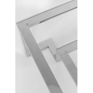 Stolik z półką SILVER RUSH 120x120 - srebrny