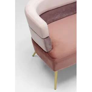 Sofa 2-osobowa welurowa SANDWICH - różowy/złoty