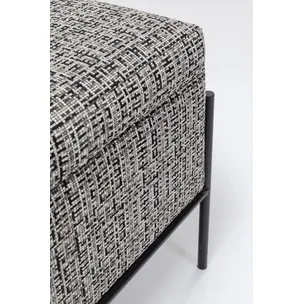 Ławka ze schowkiem BUTTONS STORAGE 120x40 - czarny/biały