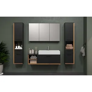 Wisząca szafka z lustrami SYNNAX Bathroom - antracyt