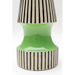 Wazon z porcelany CALABRIA GREEN - biało-czarny/zielony